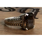 Vintage T&C Smoky Quartz Ring 14K & Sterling Silver Two Tone Statement Ring 8.5