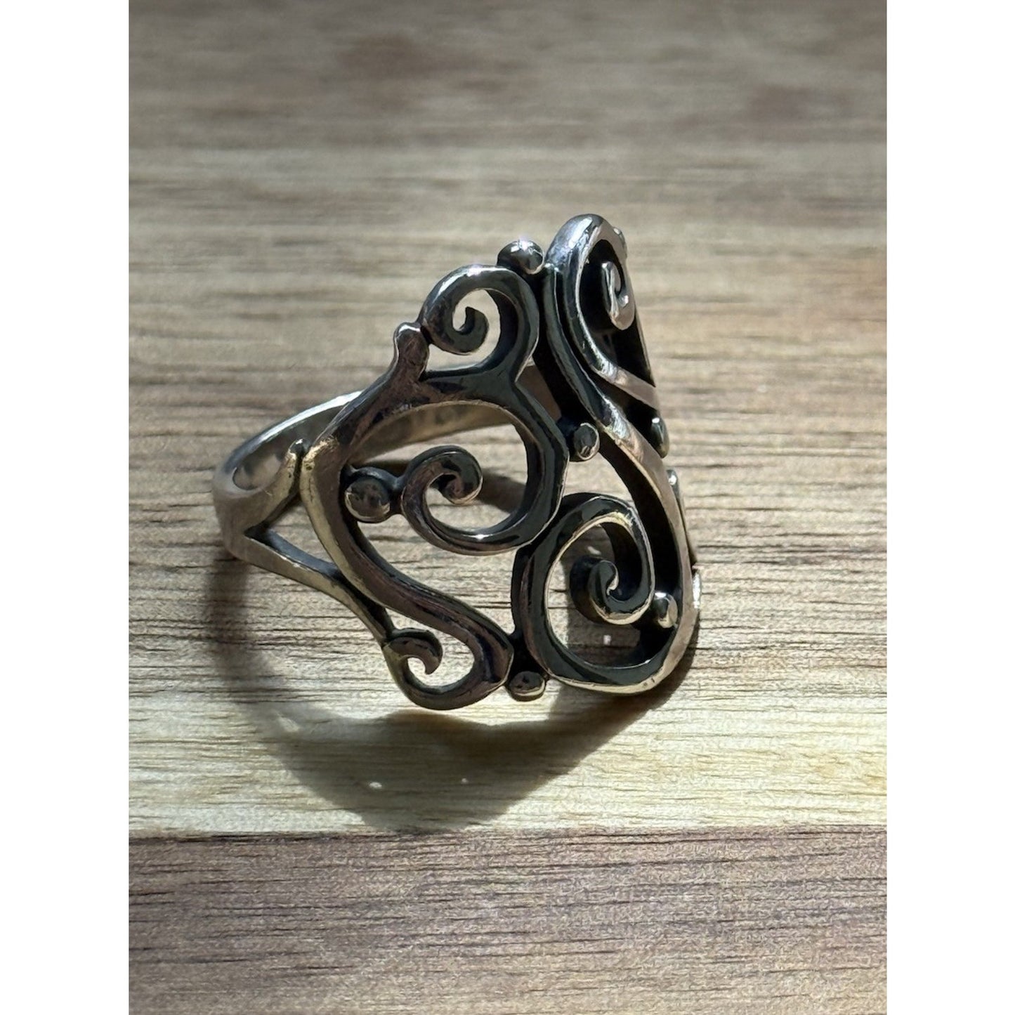 Retired James Avery Open Sorrento Sterling Silver Ring Size 9