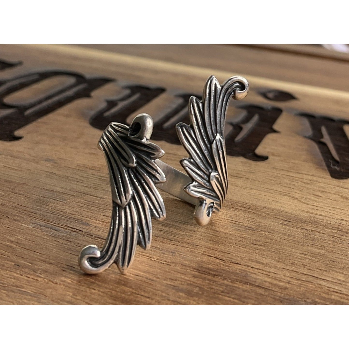 Sterling Silver Angel Wing Wrap Ring Size 8 Feather Gothic Boho