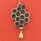 Preowned James Avery Retired Silver and 14k Gold Honeycomb Charm