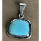 Vintage Sterling Silver Turquoise Pendant Modernist Southwest Statement 14g!