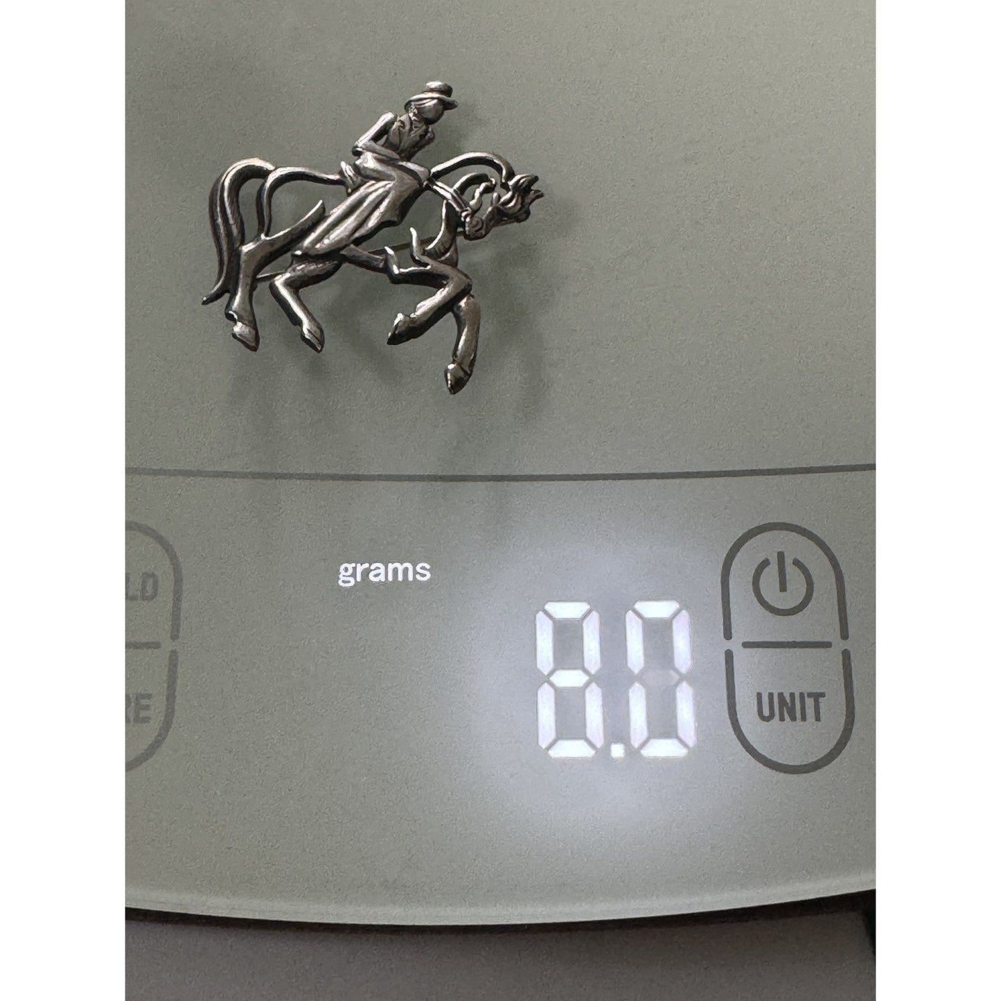 Sterling Silver Horse & Rider Equestrian Silhouette Brooch Pin 925 C2G 8g