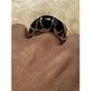 Vintage Sterling Silver Black Onyx Geometric Statement Ring Size 8