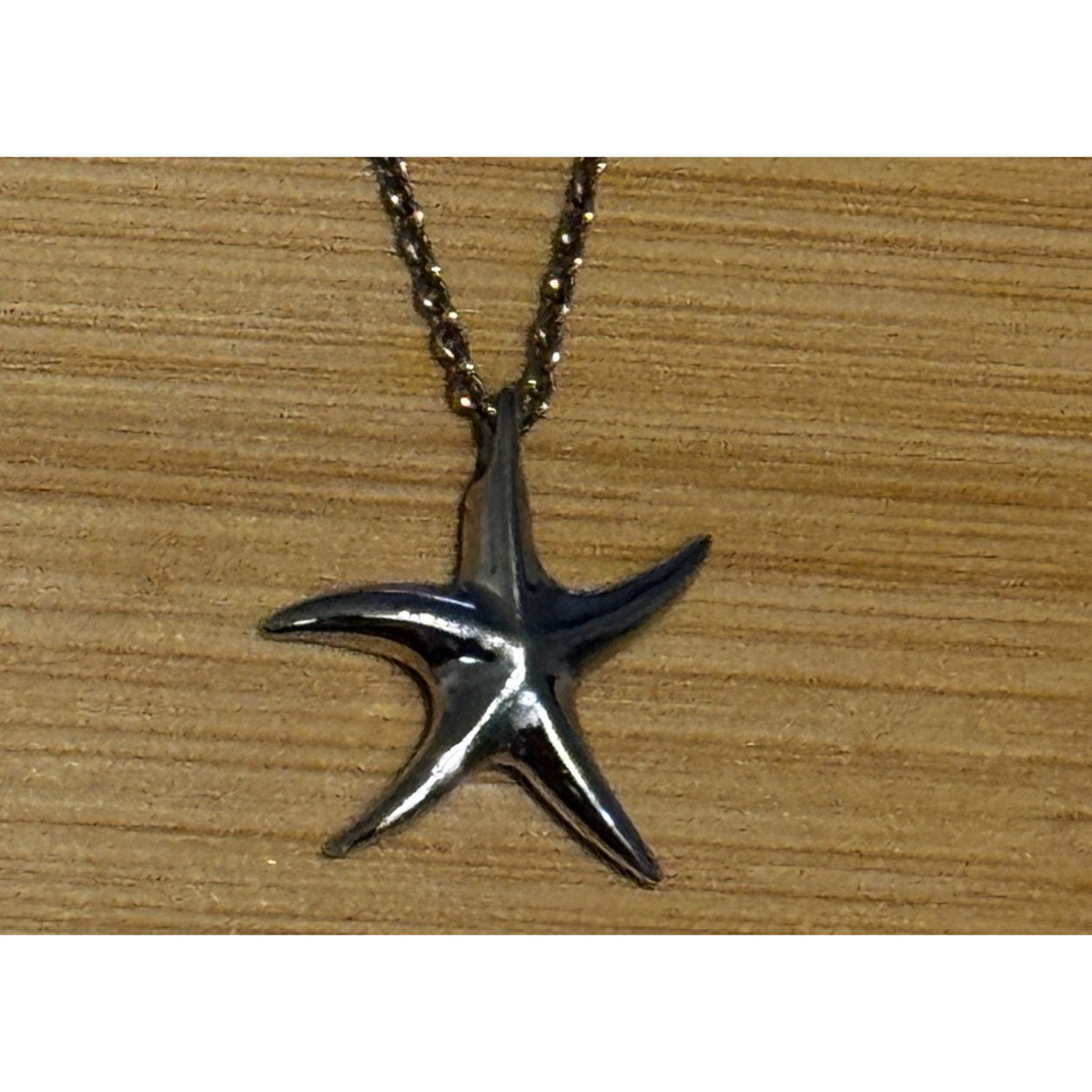 925 Sterling Silver Starfish Necklace 18” Italian Chain Beach Coastal
