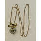 Vintage Juicy Couture Gold Tone Pavé Crystal Crown Heart Toggle 16” Necklace Y2K