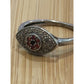 Vintage HSN Rarities Carol Brodie Sterling Silver Evil Eye Red Sapphire Ring Sz