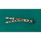 Vintage Italy 925 Sterling Silver And Gold Two Tone Geometric Link Bracelet 7.5”