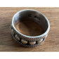 Vintage Wide Sterling Silver Dotted Textured Boho Tribal Band Ring Size 7