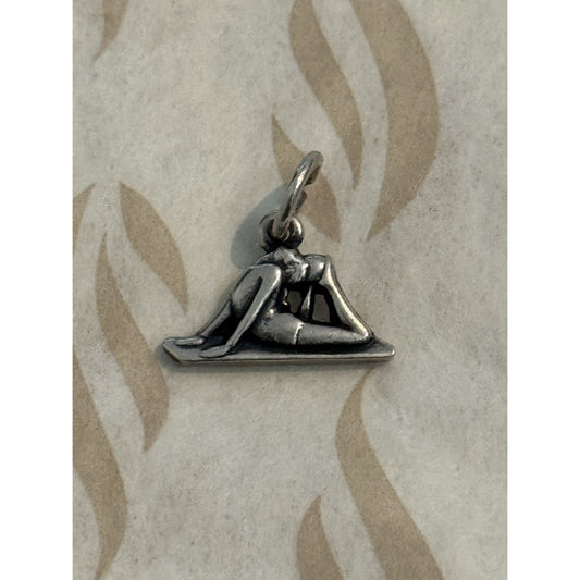 James Avery Sterling Silver Retired Gymnast Yoga Charm Pre-Owned