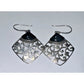 Vintage Sterling Silver Black Onyx Filigree Dangle Earrings Signed CFJ 5gr