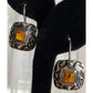 Silpada 925 Sterling Silver Amber Square Dangle Earrings