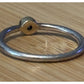 Sterling Silver And Gold Two Tone Amethyst Bezel Stacking Ring Size 6 Minimalist