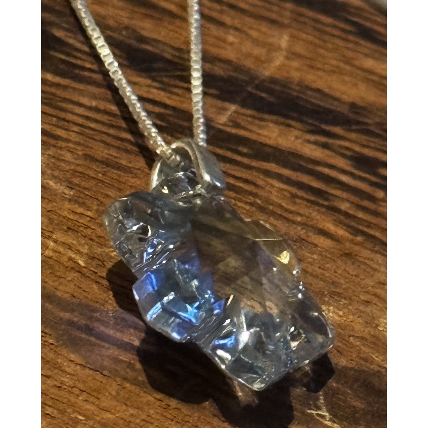 Vintage Sterling Silver Swarovski Crystal Snowflake Pendant Necklace 18”