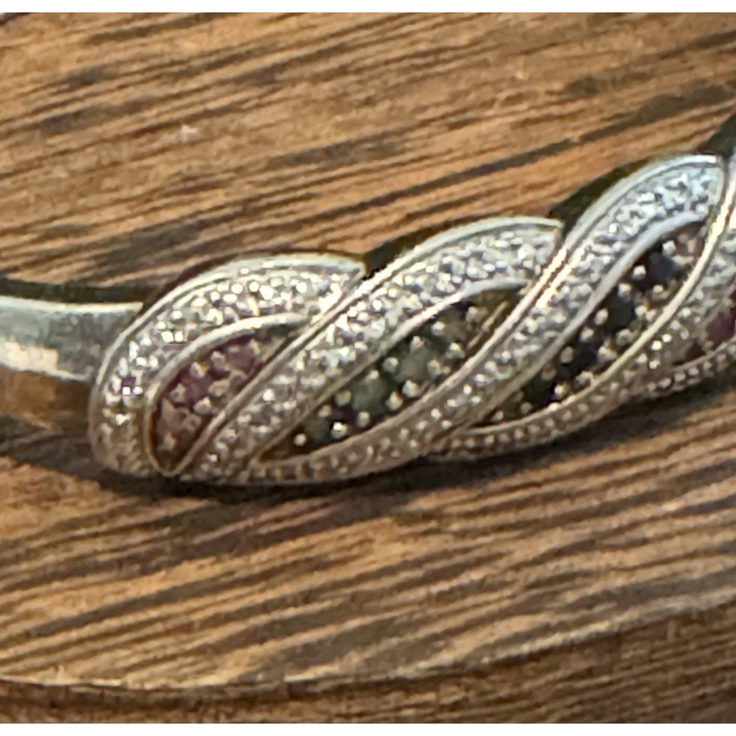 Sterling Creations 925 Silver Hinged Bangle Bracelet Rubies Emeralds Sapphires