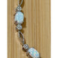 925 Sterling Silver Opal Cabachon Moissanite Bracelet 7.5” White Fire Opal 6g