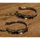 Vintage Ross Simons R925 Vermeil Amethyst Peridot Citrine Garnet Hoop Earrings