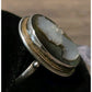 Vintage 800 Silver Cameo Mother Of Pearl Two Tone Twisted Ring Sz 6.75