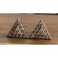 Vintage Sterling Silver Pave Triangle Stud Post 925 Earrings