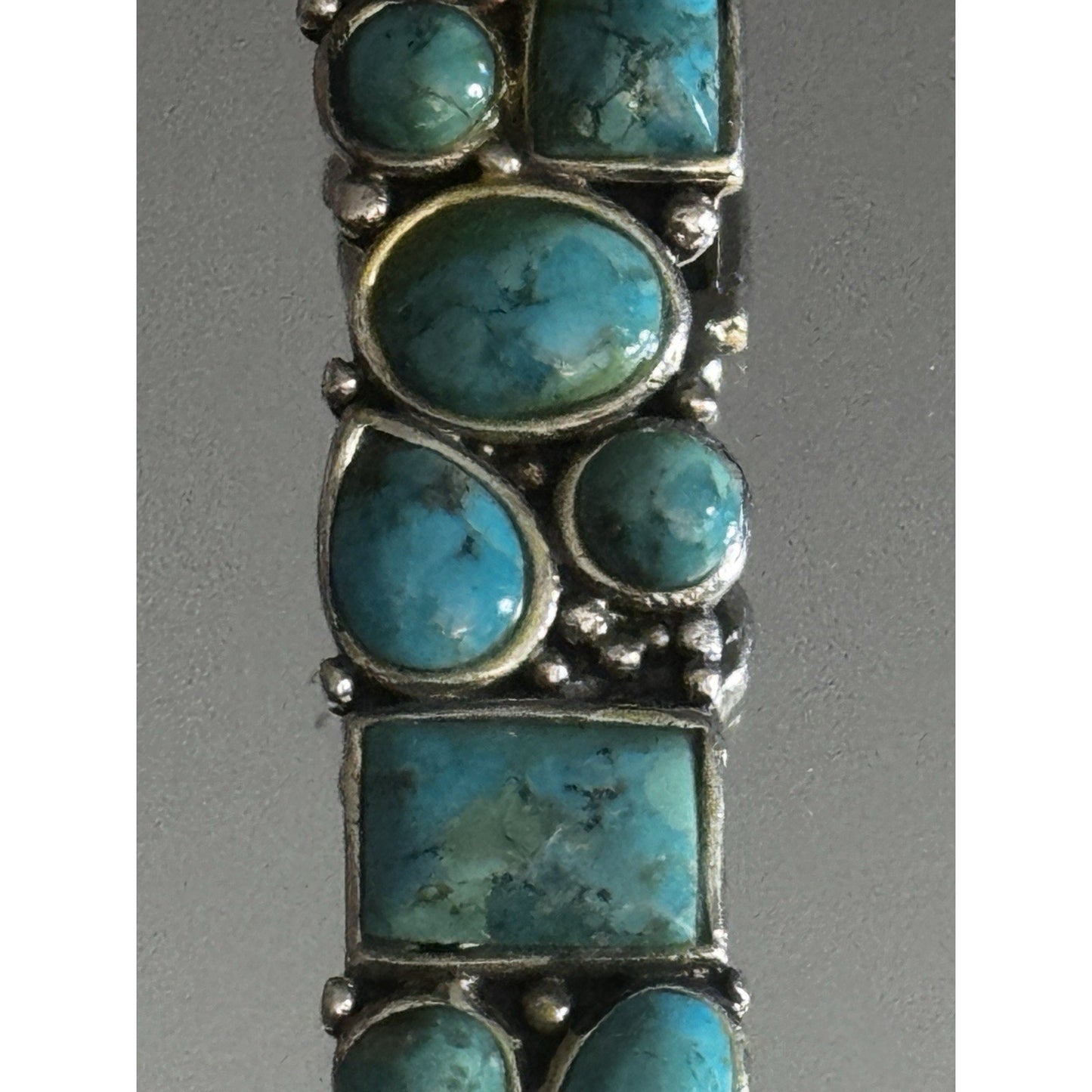 Vintage Sterling Silver Turquoise Multi-Stone Pendant 925 Southwestern Style