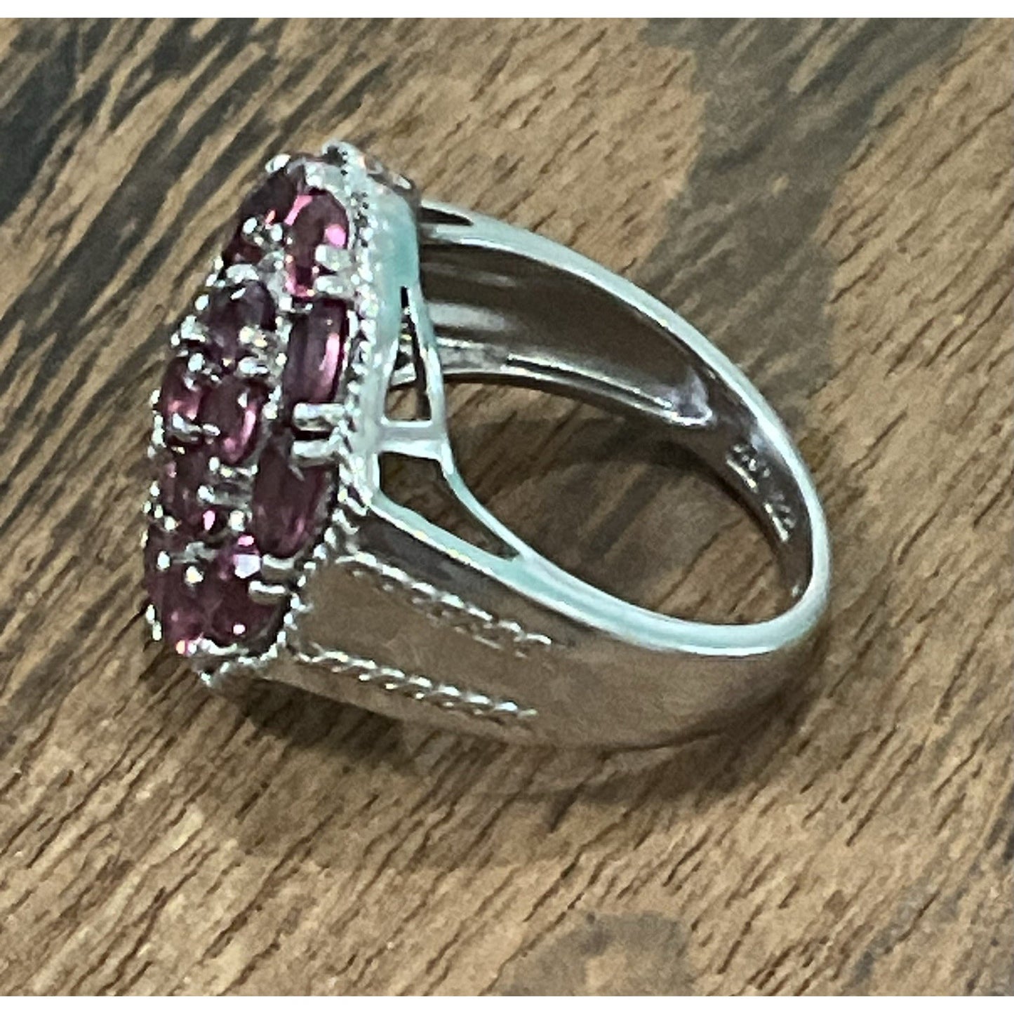 STS Orissa Rhodolite Garnet Cluster Cocktail Ring 5.2g Size 6.5