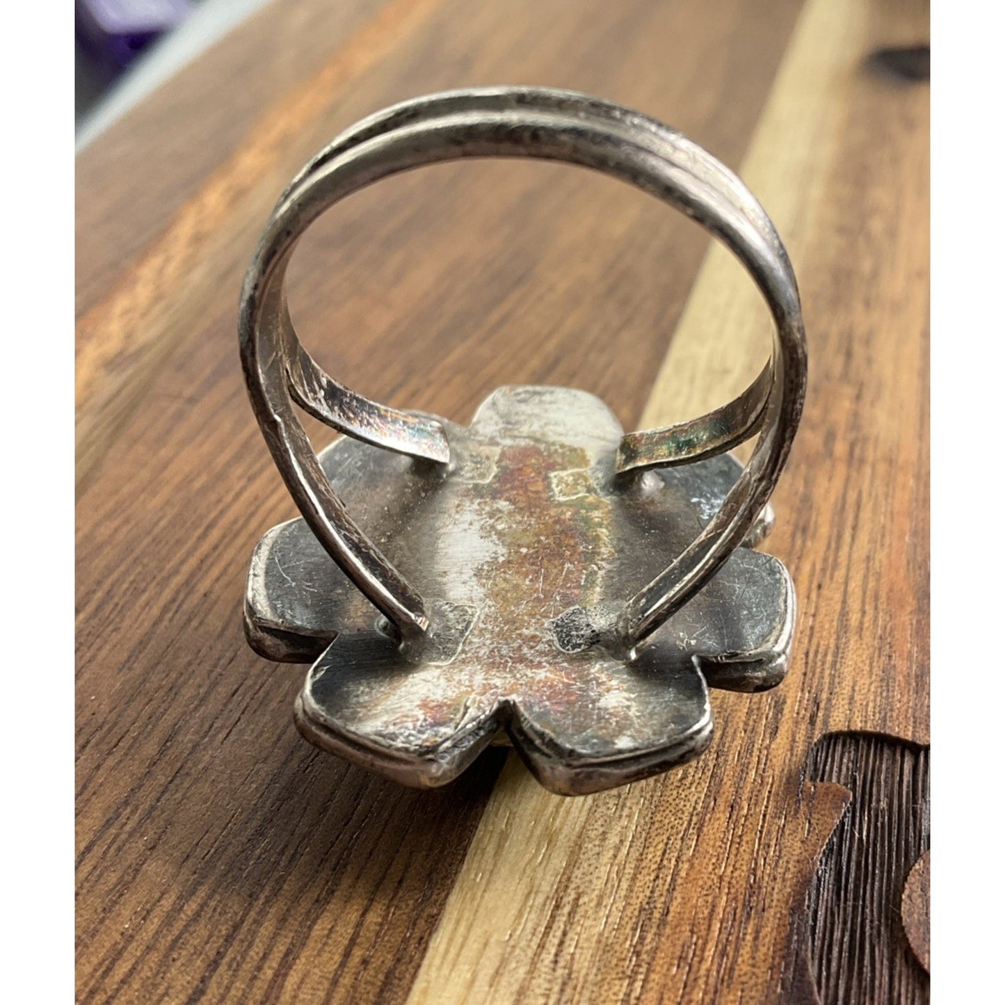 Vintage Sterling Silver Turquoise Ring Size 12 Large Statement Southwest Ring