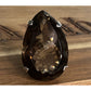 Vintage Sterling Silver Large Smoky Quartz Pear Cocktail Statement Ring 22g Sz 7