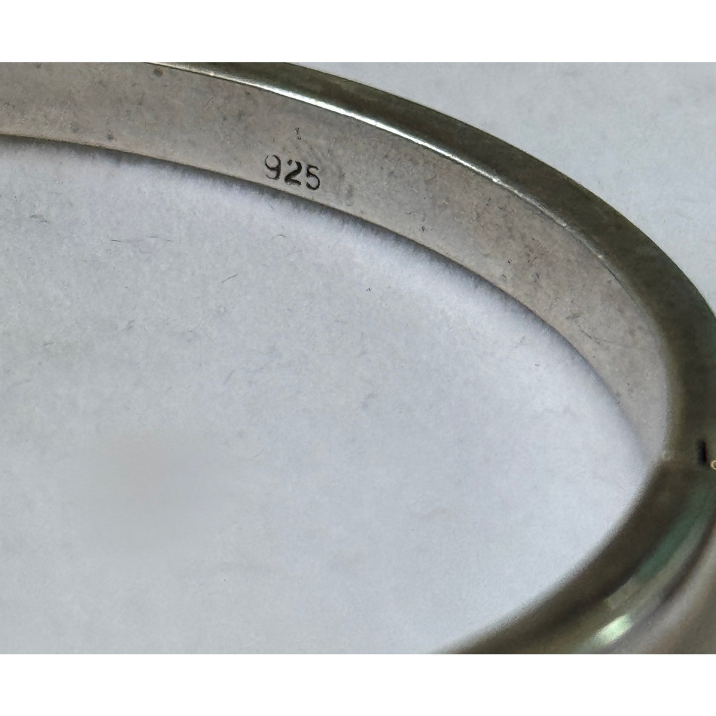 Vintage 925 Sterling Silver southwestern Abalone Inlay Hinged Bangle Bracelet