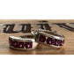 Vintage Sterling Silver Amethyst Purple gemstone Hoop Huggie Earrings