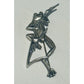 Vintage Sterling Silver Climbing Frog Brooch Pin 5.2g Tree Frog on Reed