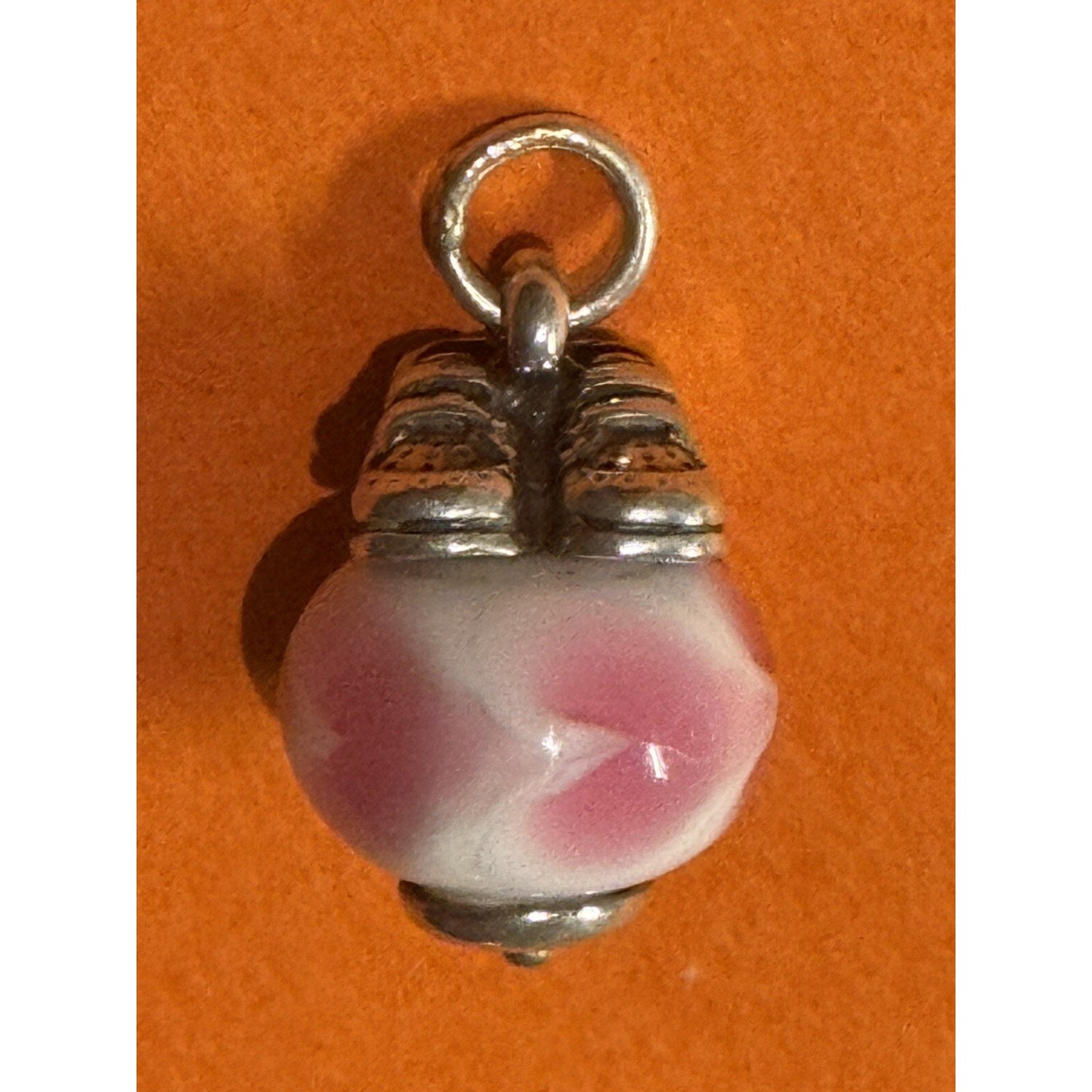 James Avery Retired Baby Girl Shoes Heart Glass Art Finial Charm Pre-Owned
