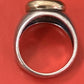 Preowned James Avery Retired Hard to Find Regent Oval Garnet Silver and 14k Gold Ring 5.5