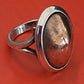 Preowned James Avery Retired Silver and Copper Hammered Dome Statement Ring Size 8.5