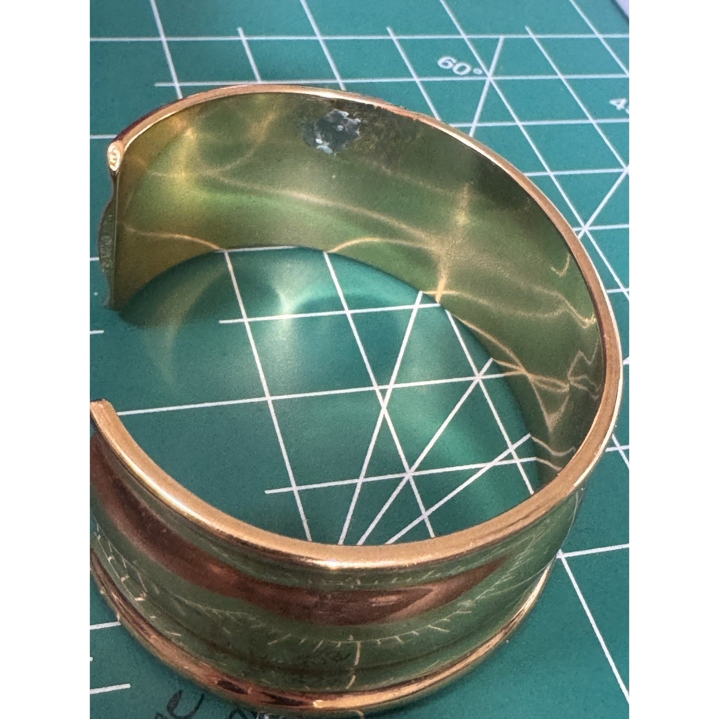Vintage Monet Wide Gold Tone Cuff Bracelet 1” Signed Designer Statement