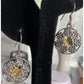 Vintage Sterling Silver Two Tone Butterfly Flower 1.5” Dangle Drop Boho Earrings