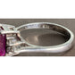 Vintage Sterling Silver Pink Sapphire Cocktail Ring Size 7 NY