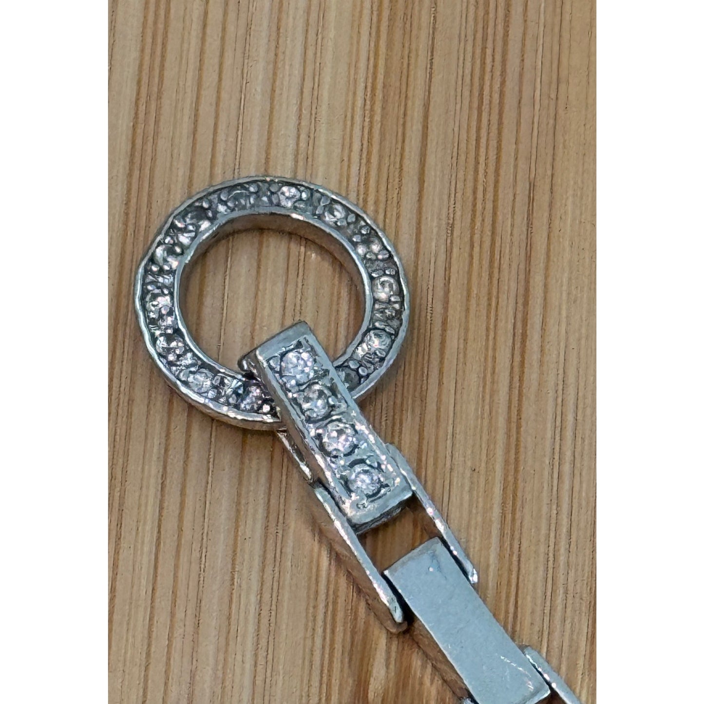 925 Sterling Silver Moissanite Link Bracelet 7.75” Pave Teardrop Circle 17g