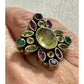 Nicki Butler Multi Gemstone Sterling Silver Ring 925 India Amethyst Garnet 7.5