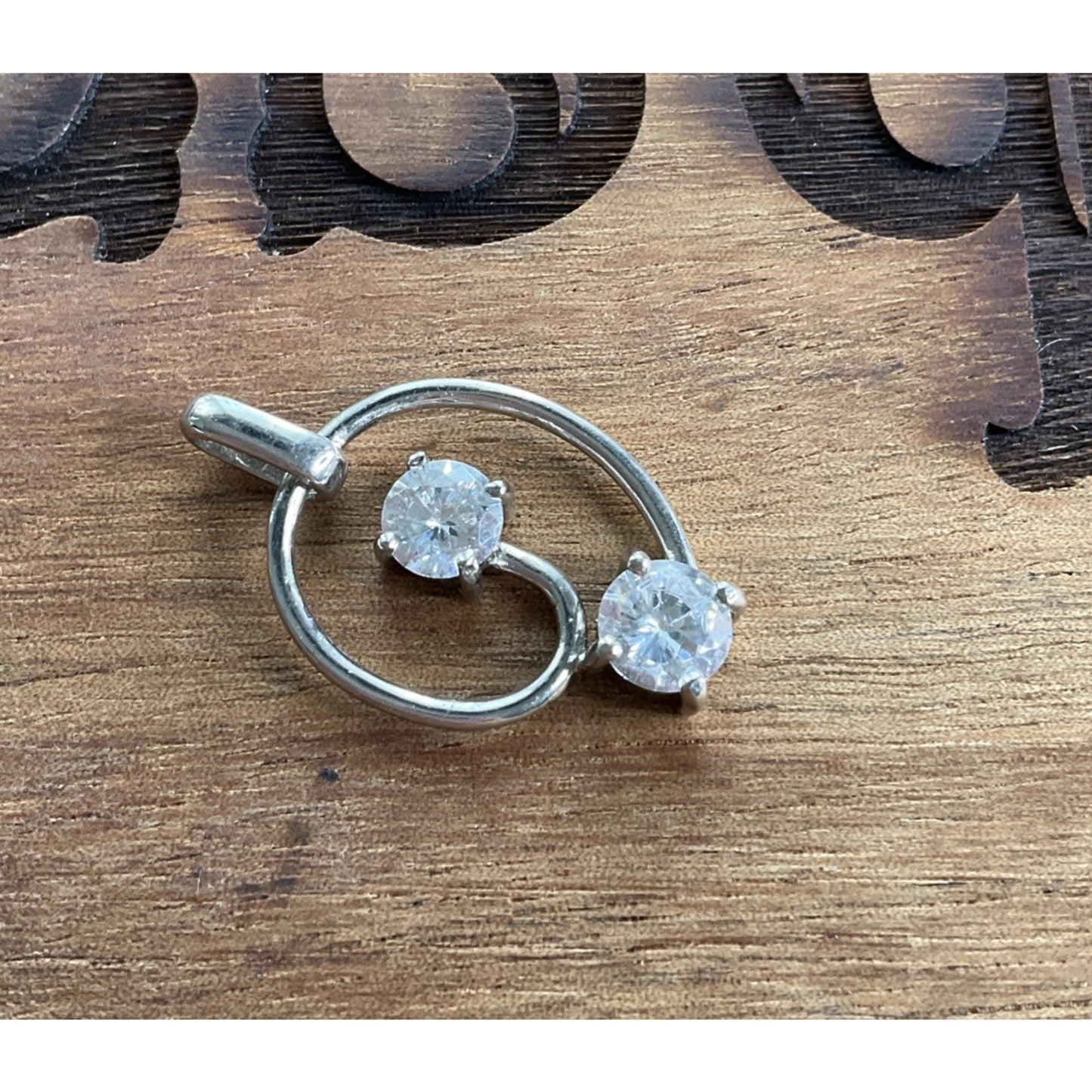 Sterling Silver CZ Cilcle Pendant