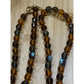 Vintage Signed Joan Rivers Amber Gray Smoky Glass & AB Crystal Bead 32” Necklace