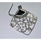 Vintage Sterling Silver Black Onyx Filigree Dangle Earrings Signed CFJ 5gr