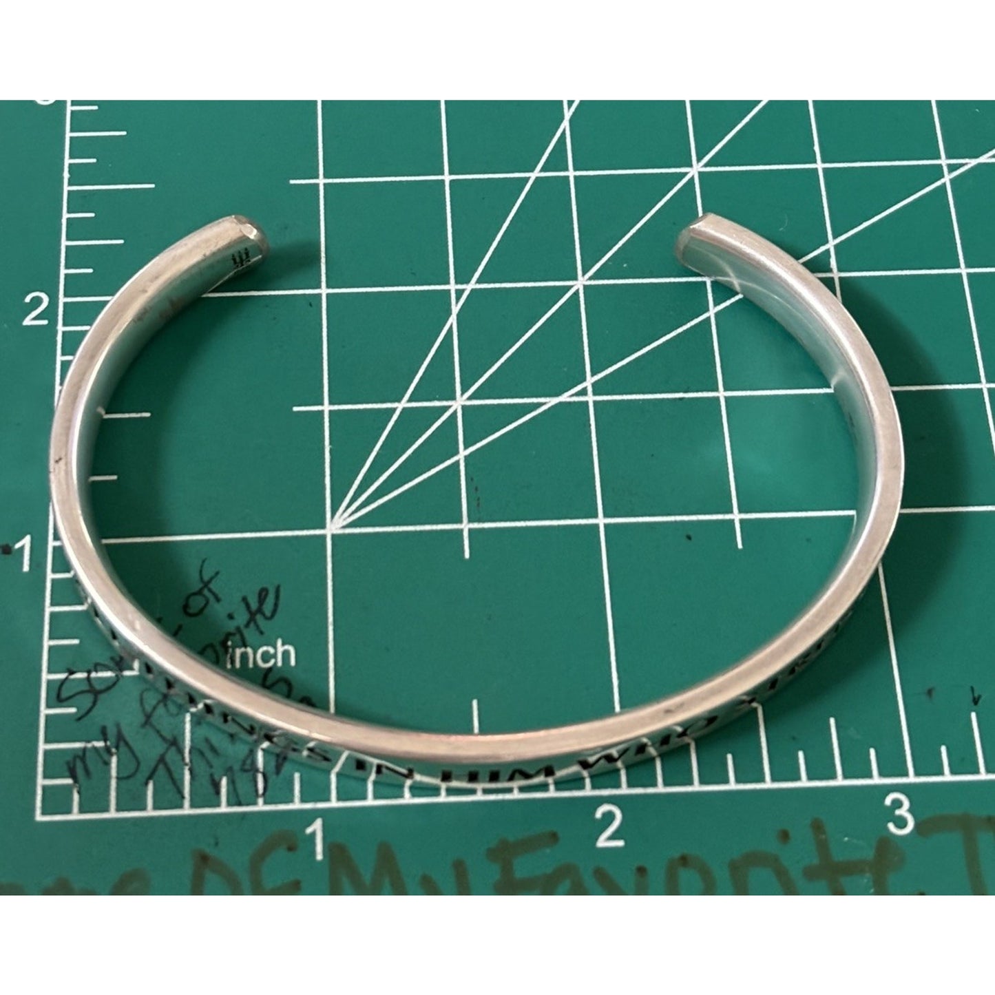 Pre owned James Avery RETIRED Sterling Silver Philippians 4:13 Scripture Cuff Bracelet 42g