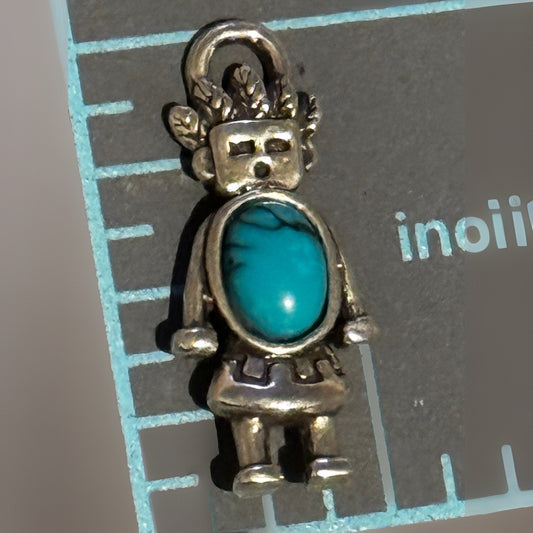 Vintage Carolyn Pollack 925 Sterling Silver Kachina Pendant Or Charm