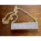 Y2K Kelly Cimber Natural Druzy Lavender Purple Bar Gold Plated Necklace 16-18”