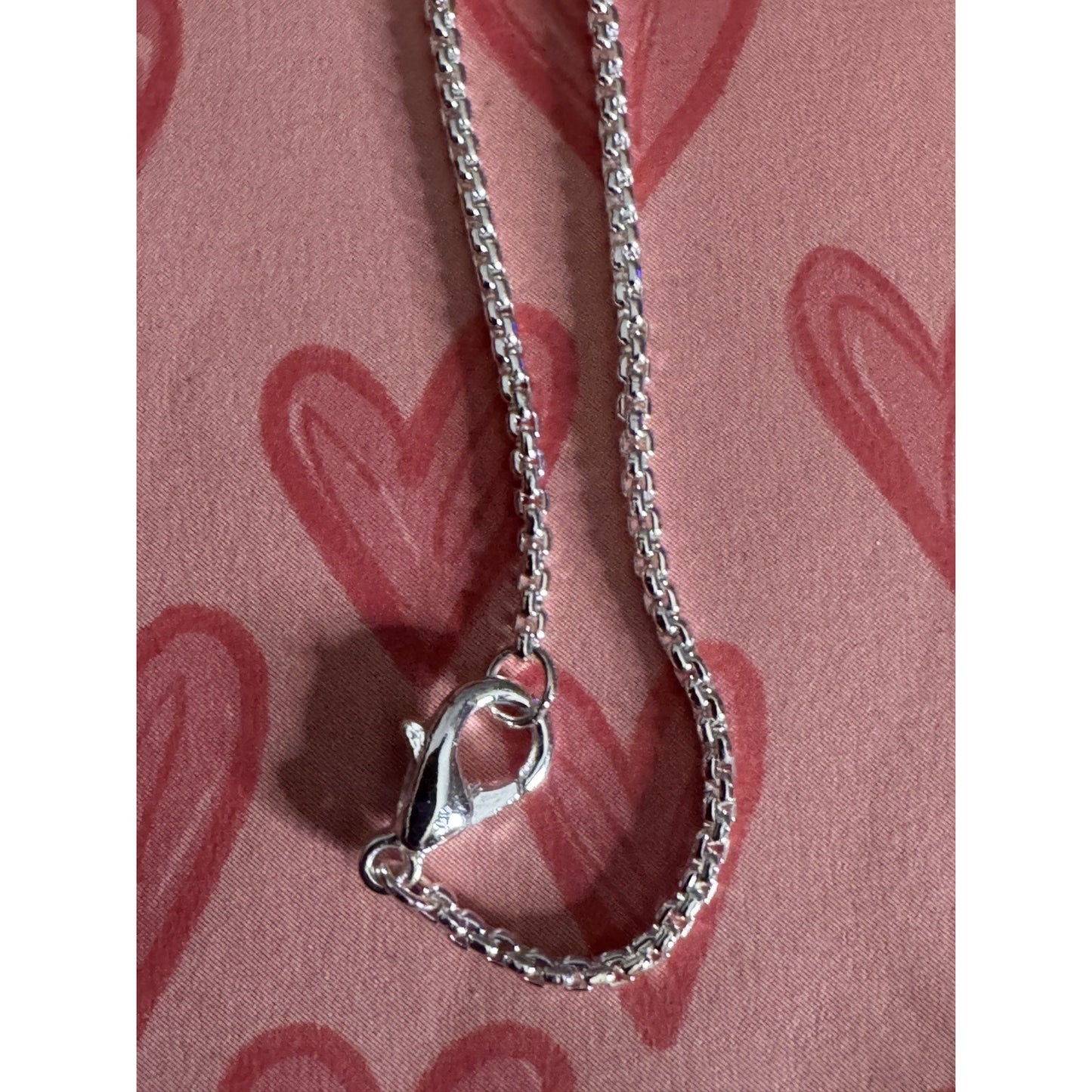 Vintage Sterling Silver Signed 925 HAN Gemstone Heart Pendant & Necklace circa 80s 90s