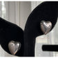 Sterling Silver Puffy Heart Stud Earrings Polished Classic