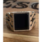 Sterling Silver Black Onyx 925 Ring Size 14 Large Statement Signet Style