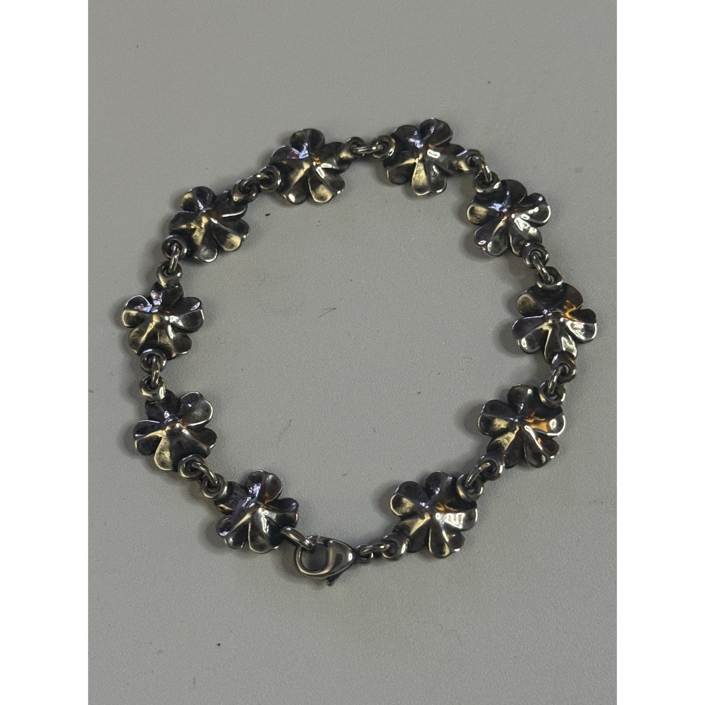 Pre owned James Avery Retired 18k Gold and Sterling Silver April Flower Bracelet Size 7.5”