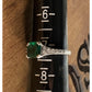 Vintage Sterling Silver Emerald Style Green Stone w/ White Sapphires Ring Size 7