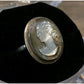 Vintage 800 Silver Cameo Mother Of Pearl Two Tone Twisted Ring Sz 6.75
