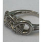Vintage Pave Diamond Accent Sterling Silver Infinity Lovers Knot Ring Size 7